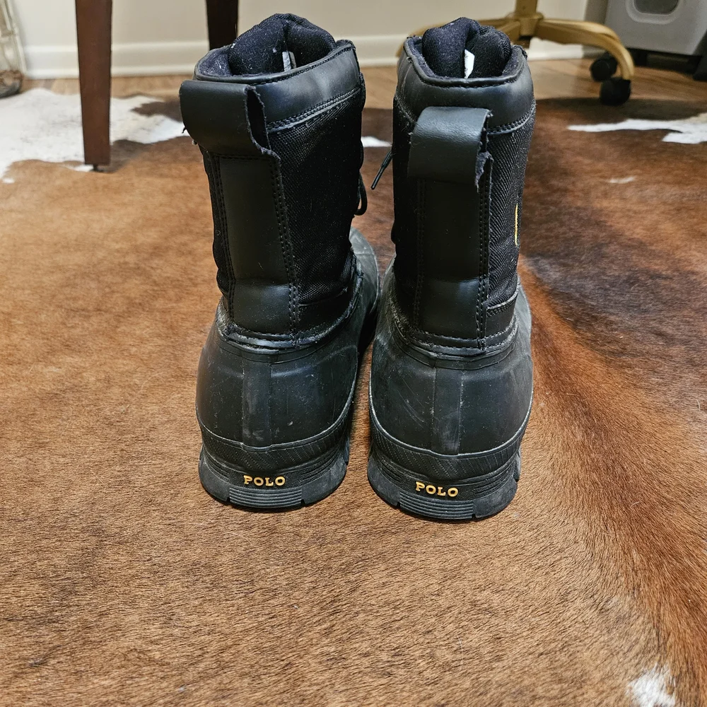 Ralph Lauren POLO Big Pony Logo Crestwick Rubber Boots Snow Rain Insulated 13D - Picture 3 of 7